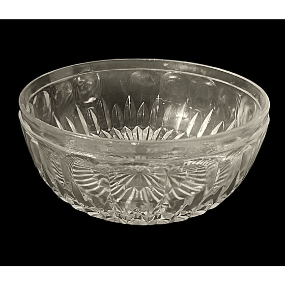 Unmarked Other - Vintage Modern Cut Glass Bowl 8 3/4" x 3 3/4" Heavy